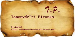 Temesvári Piroska névjegykártya